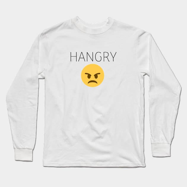 Funny Hangry Angry Face Long Sleeve T-Shirt by karolynmarie